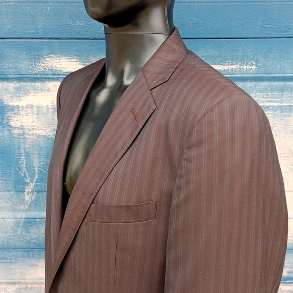 SAKS 5th Avenue Black Slim Fit Dual Stripe Blazer w/ (Ermeneglido Zenga Fabric) - Picture 14 of 17